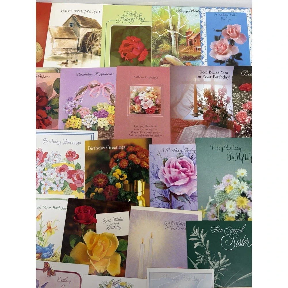 Vintage Birthday Cards Some Fronts ONLY Scrapbooking Crafts Decoupage Lot of 50+